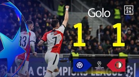 Liga Campeões: Inter vs Feyenoord, Golo 1-1 Moder (2024-2025)