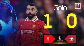 Liga Campeões: Liverpool vs Lille, Golo 1-0 Salah (2024-2025)