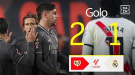 La Liga: Rayo Vallecano vs Real Madrid, Golo 2-1 Valverde (2024-2025)