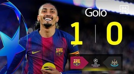 Liga Campeões: Barcelona vs Newcastle, Golo 1-0 Raphinha (2025-2026)
