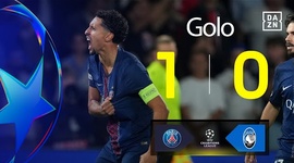Liga Campeões: PSG vs Atalanta, Golo 1-0 Marquinhos (2025-2026)