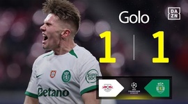 Liga Campeões: RB Leipzig vs Sporting, Golo 1-1 Gyökeres (2024-2025)