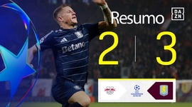 Liga Campeões: RB Leipzig 2 - 3 Aston Villa (2024-2025)