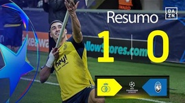Liga Campeões: Union St. Gilloise 1 - 0 Atalanta (2025-2026)