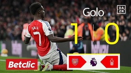Premier League: Arsenal vs Nottingham Forest, Golo 1-0 Saka (2024-2025)