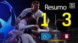 Liga Campeões: Club Brugge 1 - 3 Aston Villa (2024-2025)