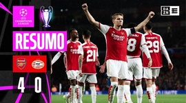 Liga Campeões: Arsenal 4 - 0 PSV (2023-2024)