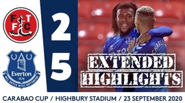 League Cup: Fleetwood Town 2 - 5 Everton (2020-2021)