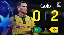 Liga Campeões: Sporting vs Dortmund, Golo 0-2 Gross (2024-2025)