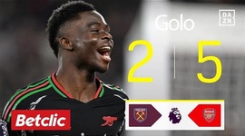 Premier League: West Ham vs Arsenal, Golo 2-5 Saka (2024-2025)