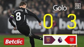Premier League: West Ham vs Arsenal, Golo 0-3 Ødegaard (2024-2025)