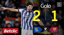 La Liga: Real Sociedad vs Barcelona, Golo 2-1 Gonçalo Guedes (2025-2026)