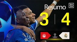 Liga Campeões: Olympiakos 3 - 4 Real Madrid (2025-2026)
