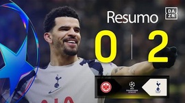 Liga Campeões: Frankfurt 0 - 2 Tottenham (2025-2026)