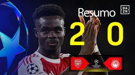 Liga Campeões: Arsenal 2 - 0 Olympiakos (2025-2026)