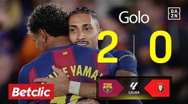 La Liga: Barcelona vs Osasuna, Golo 2-0 Raphinha (2025-2026)