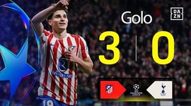 Liga Campeões: Atlético Madrid vs Tottenham, Golo 3-0 Julián Alvarez (2025-2026)