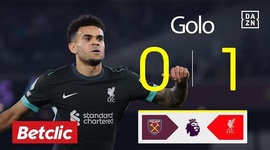 Premier League: West Ham vs Liverpool, Golo 0-1 Luis Díaz (2024-2025)