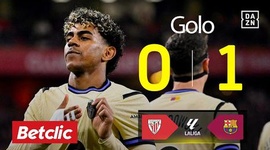 La Liga: Athletic Bilbao vs Barcelona, Golo 0-1 Yamal (2025-2026)
