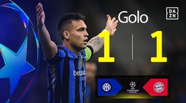Liga Campeões: Inter vs Bayern München, Golo 1-1 Lautaro Martinez (2024-2025)