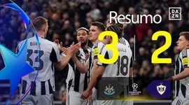Liga Campeões: Newcastle 3 - 2 FK Qarabagh (2025-2026)