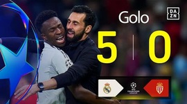 Liga Campeões: Real Madrid vs Monaco, Golo 5-0 Vini Jr (2025-2026)