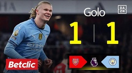Premier League: Arsenal vs Man City, Golo 1-1 Haaland (2024-2025)