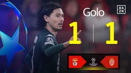 Liga Campeões: Benfica vs Monaco, Golo 1-1 Minamino (2024-2025)