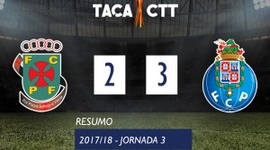 Taça CTT: Paços Ferreira 2 - 3 FC Porto (2017-2018)