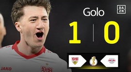 DFB-Pokal: Estugarda vs RB Leipzig, Golo 1-0 Stiller (2024-2025)
