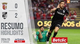 Liga Portugal Betclic: Sp. Braga 0 - 2 V. Guimarães (2024-2025)