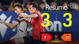 La Liga: Osasuna 3 - 3 Valência (2024-2025)