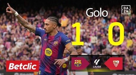 La Liga: Barcelona vs Sevilla, Golo 1-0 Raphinha (2025-2026)