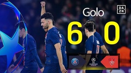 Liga Campeões: PSG vs Stade Brest, Golo 6-0 Gonçalo Ramos (2024-2025)