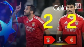 Liga Campeões: Benfica vs Monaco, Golo 2-2 Pavlidis (2024-2025)