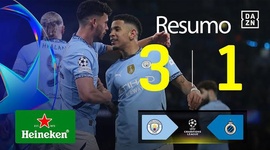 Liga Campeões: Man City 3 - 1 Club Brugge (2024-2025)