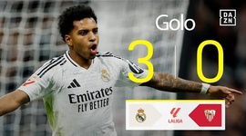 La Liga: Real Madrid vs Sevilla, Golo 3-0 Rodrygo (2024-2025)
