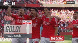 Liga Portugal Betclic: Benfica vs AVS SAD, Golo 1-0 Tomás Araújo (2024-2025)