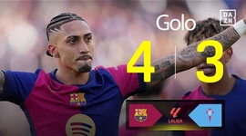 La Liga: Barcelona vs Celta de Vigo, Golo 4-3 Raphinha (2024-2025)
