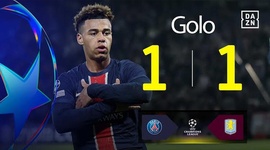 Liga Campeões: PSG vs Aston Villa, Golo 1-1 Doue (2024-2025)