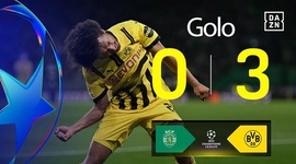 Liga Campeões: Sporting vs Dortmund, Golo 0-3 Adeyemi (2024-2025)