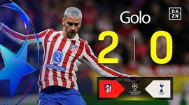 Liga Campeões: Atlético Madrid vs Tottenham, Golo 2-0 Griezmann (2025-2026)