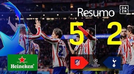 Liga Campeões: Atlético Madrid 5 - 2 Tottenham (2025-2026)