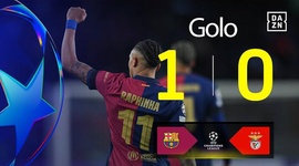 Liga Campeões: Barcelona vs Benfica, Golo 1-0 Raphinha (2024-2025)