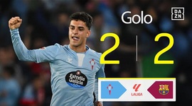 La Liga: Celta de Vigo vs Barcelona, Golo 2-2 Hugo Álvarez (2024-2025)