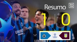 Liga Campeões: Club Brugge 1 - 0 Aston Villa (2024-2025)