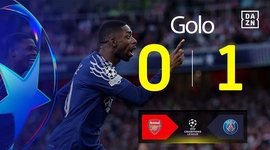 Liga Campeões: Arsenal vs PSG, Golo 0-1 Dembele (2024-2025)