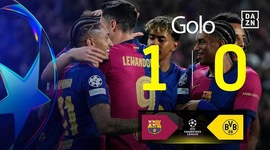 Liga Campeões: Barcelona vs Dortmund, Golo 1-0 Raphinha (2024-2025)