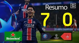 Liga Campeões: PSG 7 - 0 Stade Brest (2024-2025)