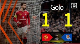 Liga Europa: Man Utd vs Real Sociedad, Golo 1-1 Bruno Fernandes (2024-2025)